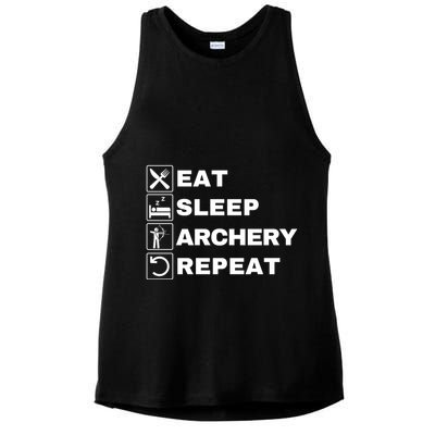 Eat Sleep Archery Repeat Bow And Arrow Archer Funny Archery Archer Bow & Arrow Ladies PosiCharge Tri-Blend Wicking Tank