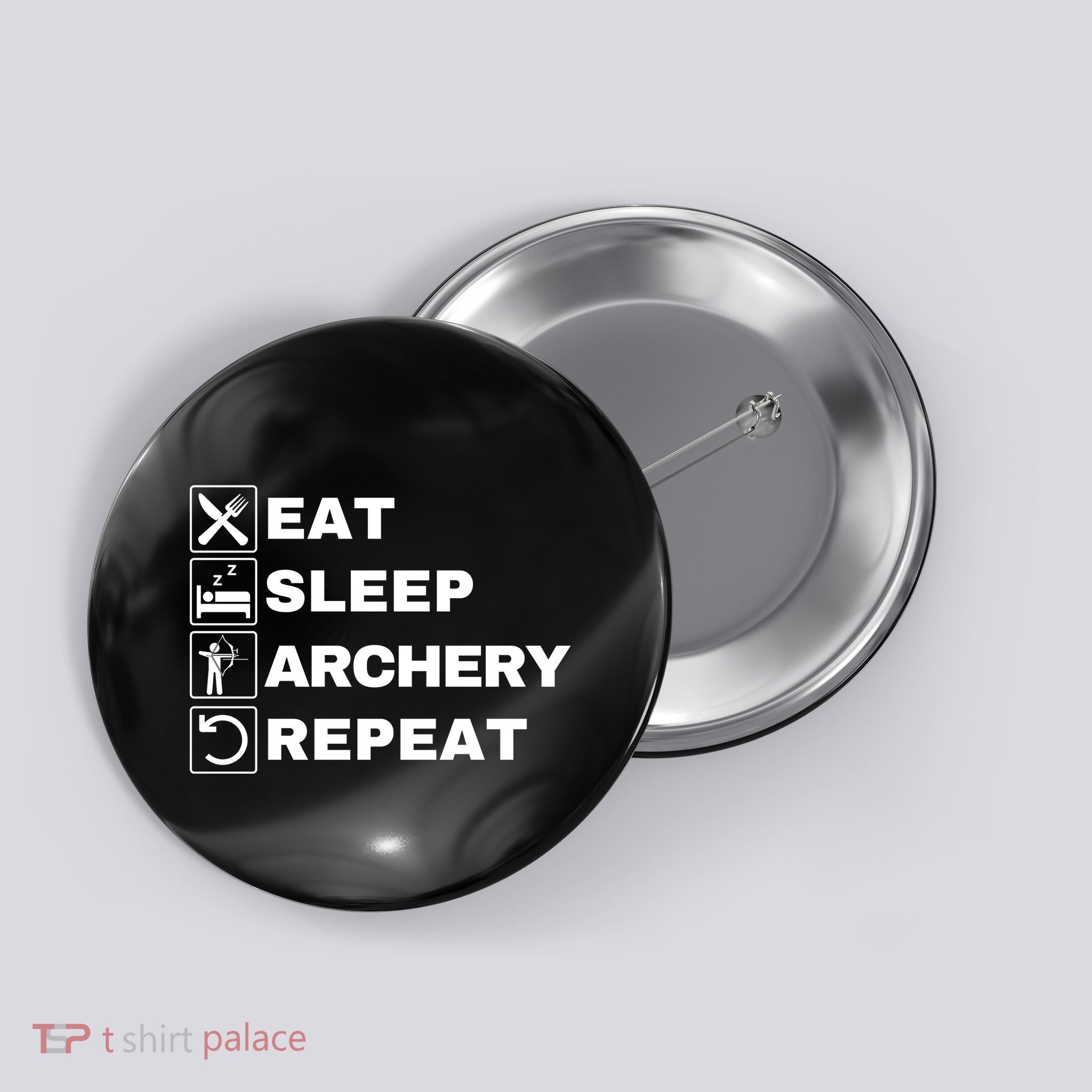 Eat Sleep Archery Repeat Bow And Arrow Archer Funny Archery Archer Bow & Arrow Button