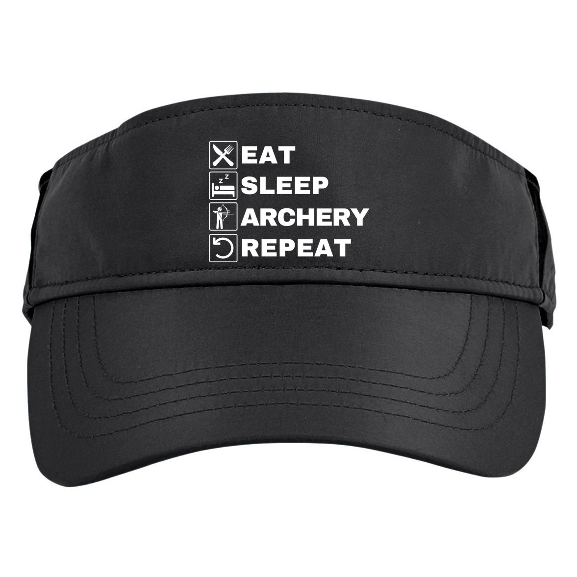Eat Sleep Archery Repeat Bow And Arrow Archer Funny Archery Archer Bow & Arrow Adult Drive Performance Visor