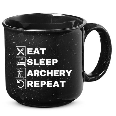 Eat Sleep Archery Repeat Bow And Arrow Archer Funny Archery Archer Bow & Arrow 15oz Campfire Ceramic Mug