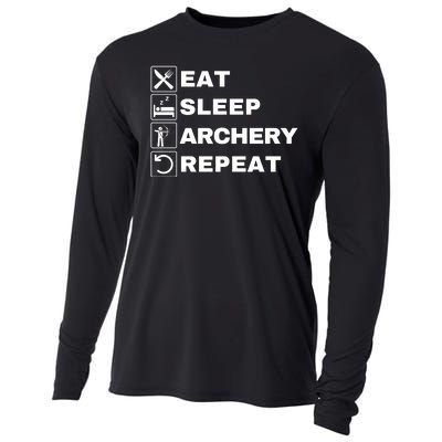 Eat Sleep Archery Repeat Bow And Arrow Archer Funny Archery Archer Bow & Arrow Cooling Performance Long Sleeve Crew