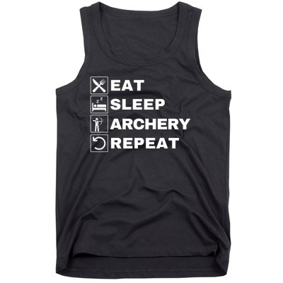 Eat Sleep Archery Repeat Bow And Arrow Archer Funny Archery Archer Bow & Arrow Tank Top