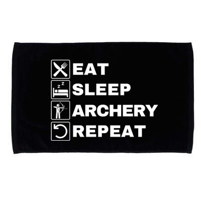 Eat Sleep Archery Repeat Bow And Arrow Archer Funny Archery Archer Bow & Arrow Microfiber Hand Towel
