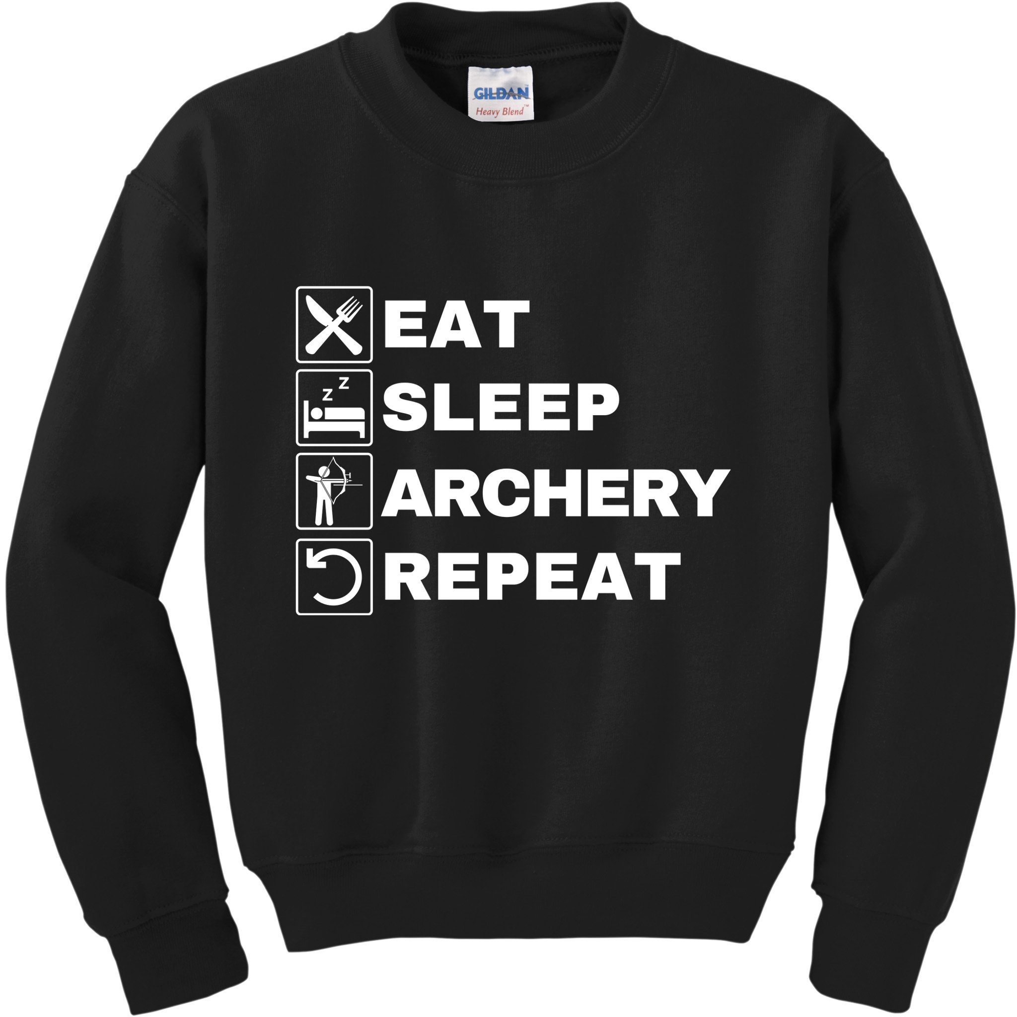 Eat Sleep Archery Repeat Bow And Arrow Archer Funny Archery Archer Bow & Arrow Kids Sweatshirt