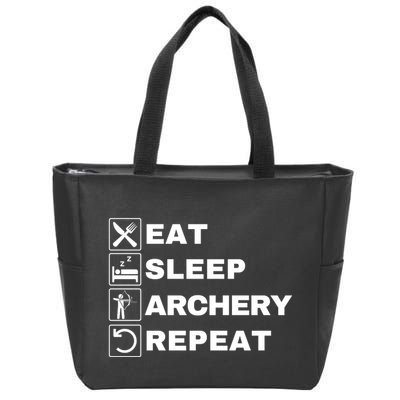 Eat Sleep Archery Repeat Bow And Arrow Archer Funny Archery Archer Bow & Arrow Zip Tote Bag