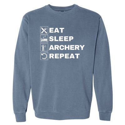 Eat Sleep Archery Repeat Bow And Arrow Archer Funny Archery Archer Bow & Arrow Garment-Dyed Sweatshirt