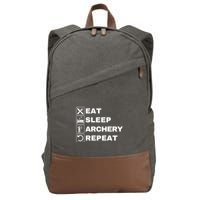 Eat Sleep Archery Repeat Bow And Arrow Archer Funny Archery Archer Bow & Arrow Cotton Canvas Backpack