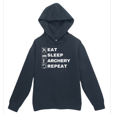 Eat Sleep Archery Repeat Bow And Arrow Archer Funny Archery Archer Bow & Arrow Urban Pullover Hoodie