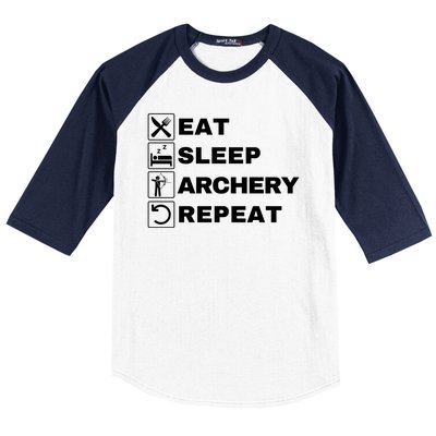 Eat Sleep Archery Repeat Bow And Arrow Archer Funny Archery Archer Bow & Arrow Baseball Sleeve Shirt