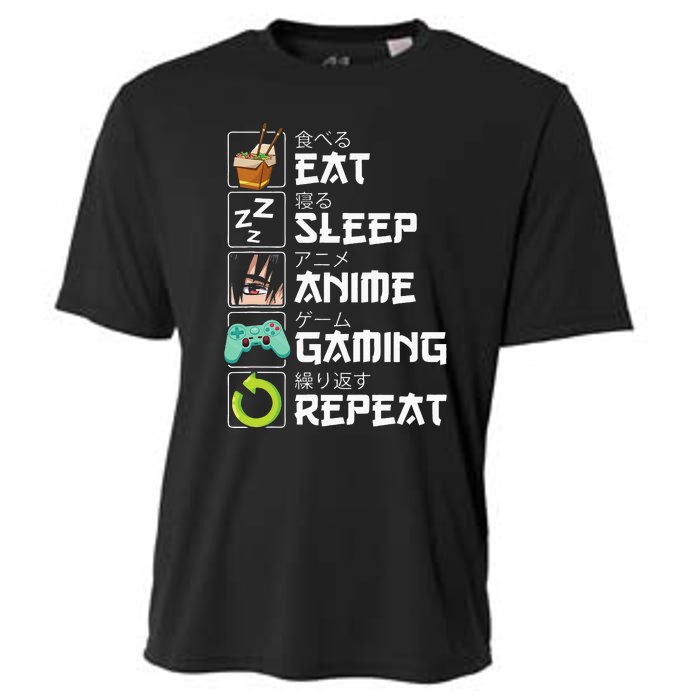 Eat Sleep Anime Gaming Repeat Kawaii Otaku Anime Manga Cooling Performance Crew T-Shirt