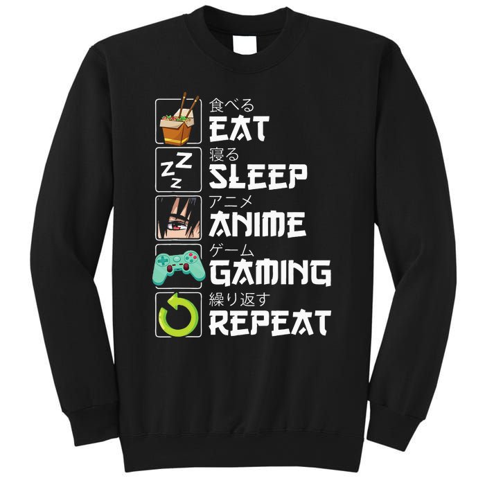 Eat Sleep Anime Gaming Repeat Kawaii Otaku Anime Manga Sweatshirt