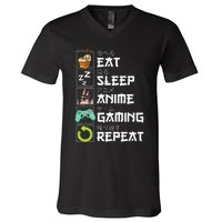 Eat Sleep Anime Gaming Repeat Kawaii Otaku Anime Manga V-Neck T-Shirt