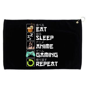 Eat Sleep Anime Gaming Repeat Kawaii Otaku Anime Manga Grommeted Golf Towel