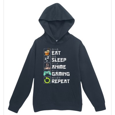 Eat Sleep Anime Gaming Repeat Kawaii Otaku Anime Manga Urban Pullover Hoodie