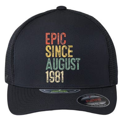 Epic Since August 1981 40th Birthday 40 Year Old Flexfit Unipanel Trucker Cap