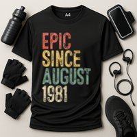 Epic Since August 1981 40th Birthday 40 Year Old Cooling Performance Crew T-Shirt