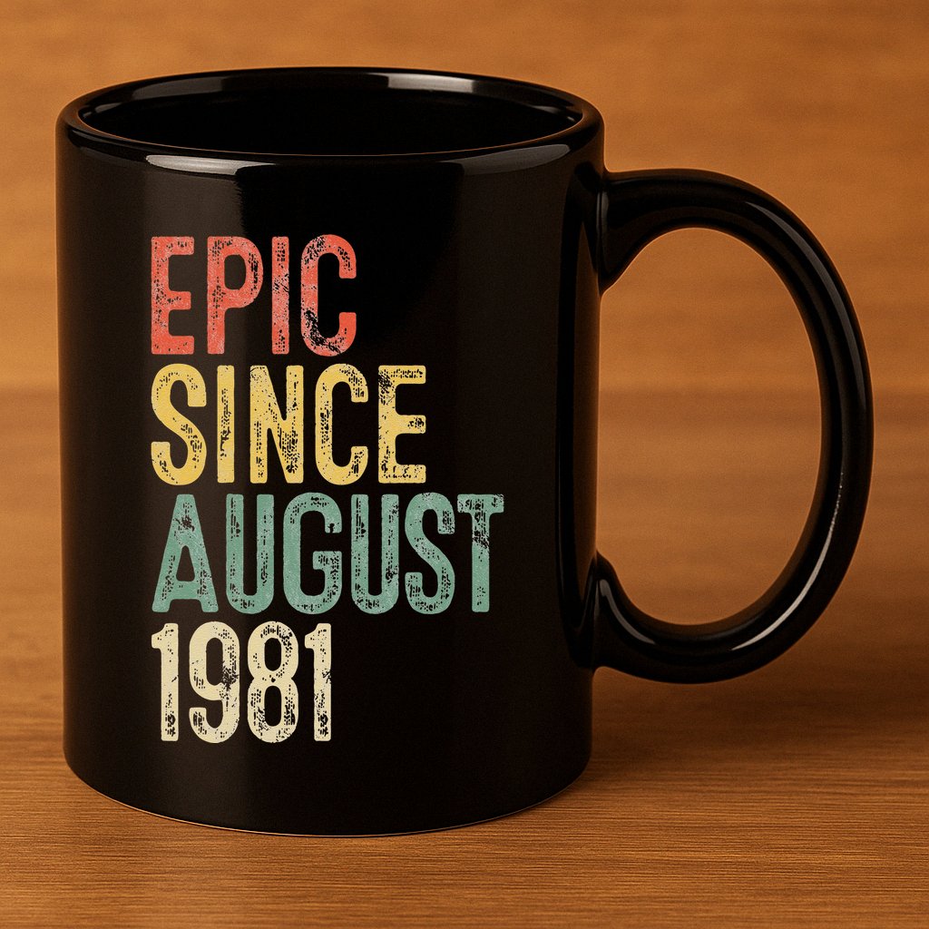 Epic Since August 1981 40th Birthday 40 Year Old 11oz C Handle Ceramic Mug