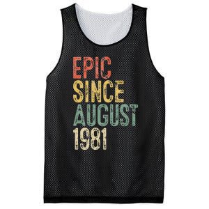 Epic Since August 1981 40th Birthday 40 Year Old Mesh Reversible Basketball Jersey Tank