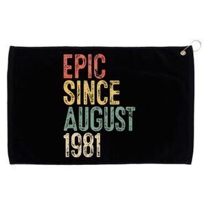 Epic Since August 1981 40th Birthday 40 Year Old Grommeted Golf Towel