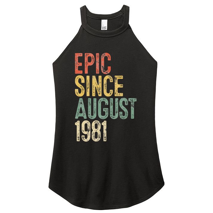 Epic Since August 1981 40th Birthday 40 Year Old Women's Perfect Tri Rocker Tank