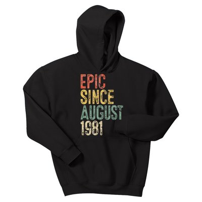 Epic Since August 1981 40th Birthday 40 Year Old Kids Hoodie