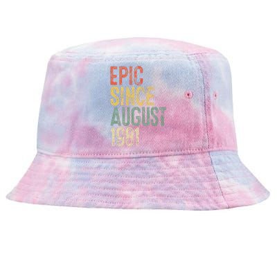 Epic Since August 1981 40th Birthday 40 Year Old Tie-Dyed Bucket Hat