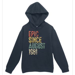 Epic Since August 1981 40th Birthday 40 Year Old Urban Pullover Hoodie