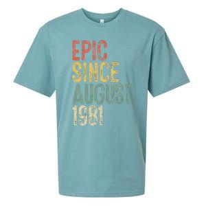 Epic Since August 1981 40th Birthday 40 Year Old Sueded Cloud Jersey T-Shirt