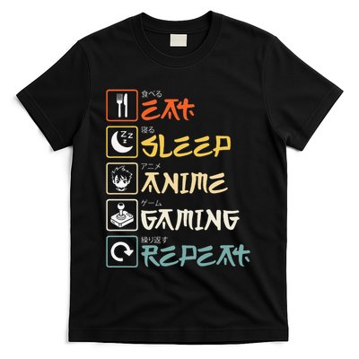 Eat Sleep Anime Gaming Repeat Gamer Gift T-Shirt