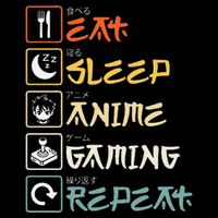 Eat Sleep Anime Gaming Repeat Gamer Gift Button