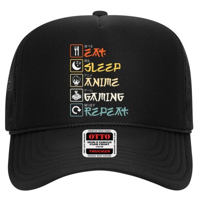 Eat Sleep Anime Gaming Repeat Gamer Gift Trucker Hat