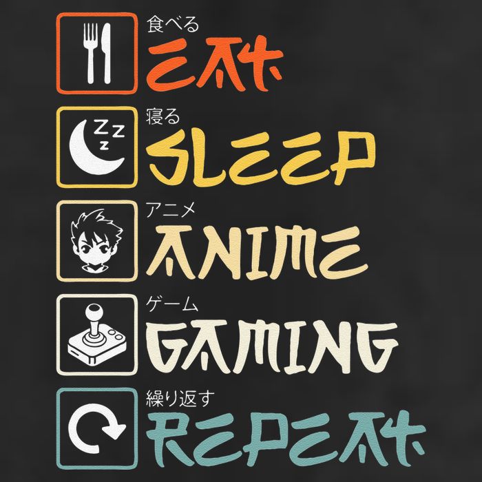 Eat Sleep Anime Gaming Repeat Gamer Gift Golf Towel