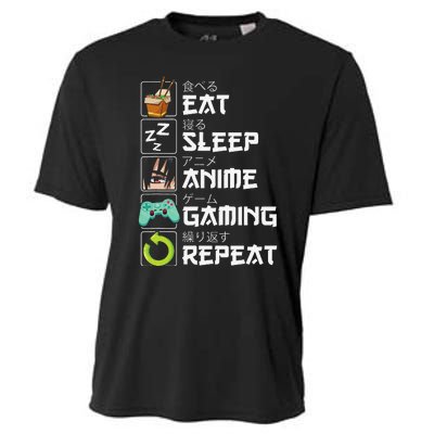 Eat Sleep Anime Gaming Repeat Kawaii Otaku Anime Manga Cooling Performance Crew T-Shirt