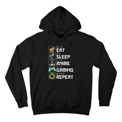 Eat Sleep Anime Gaming Repeat Kawaii Otaku Anime Manga Hoodie