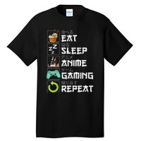 Eat Sleep Anime Gaming Repeat Kawaii Otaku Anime Manga Tall T-Shirt