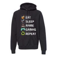 Eat Sleep Anime Gaming Repeat Kawaii Otaku Anime Manga Premium Hoodie