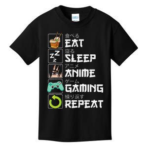 Eat Sleep Anime Gaming Repeat Kawaii Otaku Anime Manga Kids T-Shirt