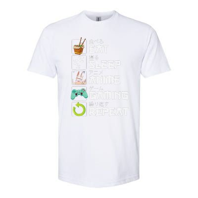 Eat Sleep Anime Gaming Repeat Kawaii Otaku Anime Manga Softstyle CVC T-Shirt