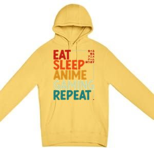 Eat Sleep Anime Gaming Repeat Otaku Gamer Japanese Anime Premium Pullover Hoodie