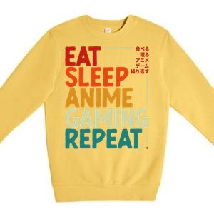 Eat Sleep Anime Gaming Repeat Otaku Gamer Japanese Anime Premium Crewneck Sweatshirt