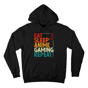 Eat Sleep Anime Gaming Repeat Otaku Gamer Japanese Anime Hoodie