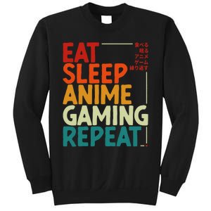 Eat Sleep Anime Gaming Repeat Otaku Gamer Japanese Anime Sweatshirt