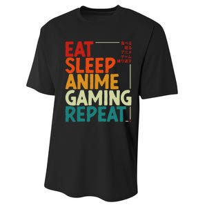 Eat Sleep Anime Gaming Repeat Otaku Gamer Japanese Anime Performance Sprint T-Shirt