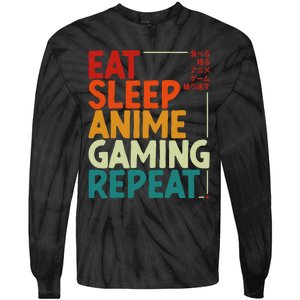 Eat Sleep Anime Gaming Repeat Otaku Gamer Japanese Anime Tie-Dye Long Sleeve Shirt