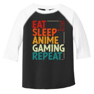 Eat Sleep Anime Gaming Repeat Otaku Gamer Japanese Anime Toddler Fine Jersey T-Shirt