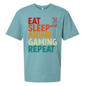 Eat Sleep Anime Gaming Repeat Otaku Gamer Japanese Anime Sueded Cloud Jersey T-Shirt