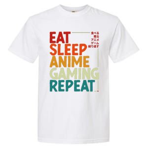 Eat Sleep Anime Gaming Repeat Otaku Gamer Japanese Anime Garment-Dyed Heavyweight T-Shirt