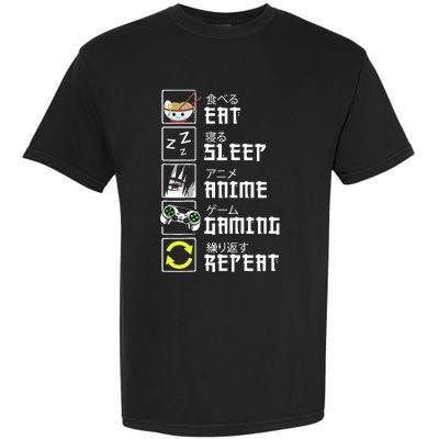 Eat Sleep Anime Gaming Repeat Kawaii Otaku Anime Manga Garment-Dyed Heavyweight T-Shirt