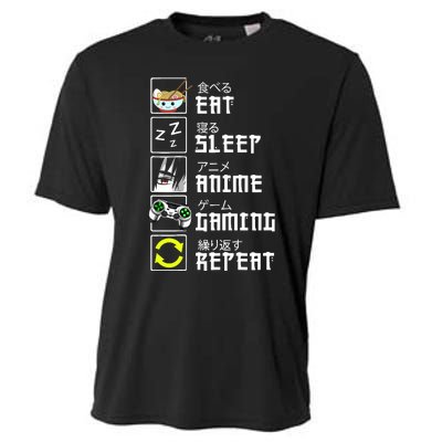 Eat Sleep Anime Gaming Repeat Kawaii Otaku Anime Manga Cooling Performance Crew T-Shirt