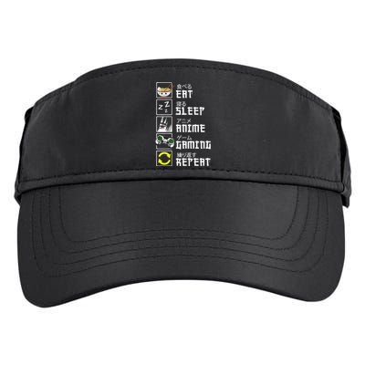 Eat Sleep Anime Gaming Repeat Kawaii Otaku Anime Manga Adult Drive Performance Visor